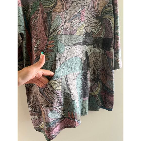 Inoah Abstract Wearable Art Hoodie Shirt w Front Pouch Pocket Size Medium JL - Picture 2 of 8